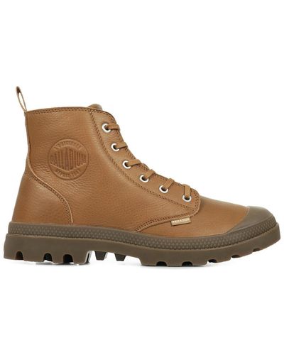 Palladium Boots Pampa Zip Leather Ess - Marron