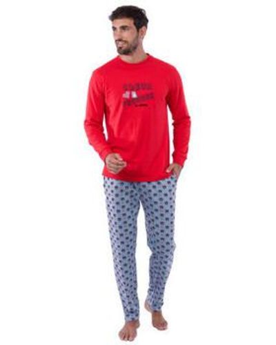 Achile Pyjamas / Chemises de nuit Pyjama long en pur coton ""Coeur à prendre"" - Rouge