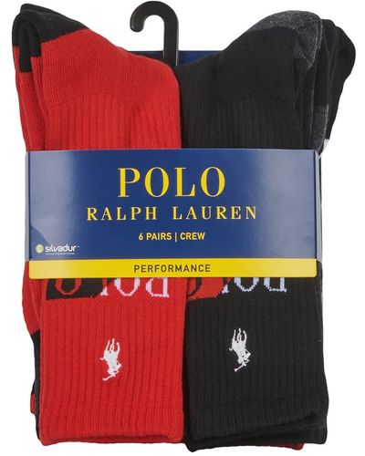 Polo Ralph Lauren Chaussettes de sports SPORT X6 - Rouge