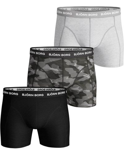 Björn Borg Caleçons Boxer-shorts Lot de 3 Gris Noir