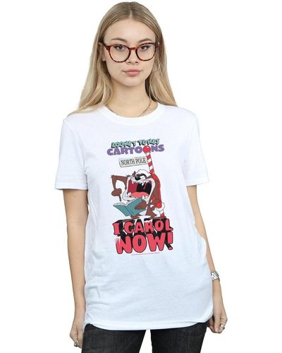 Dessins Animés T-shirt Taz I Carol Now - Blanc
