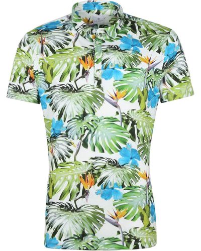 BLUE INDUSTRY T-shirt Polo Vert Floral