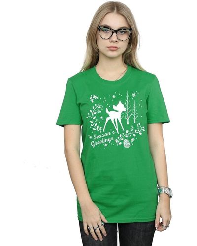 Disney T-shirt Bambi Christmas Greetings - Vert