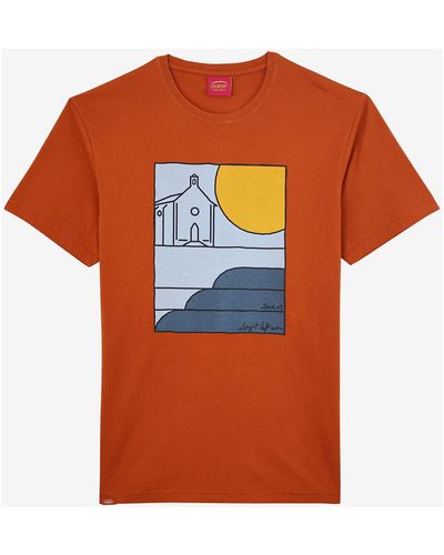 Oxbow T-shirt Tee-shirt manches courtes imprimé P2TADAK - Orange