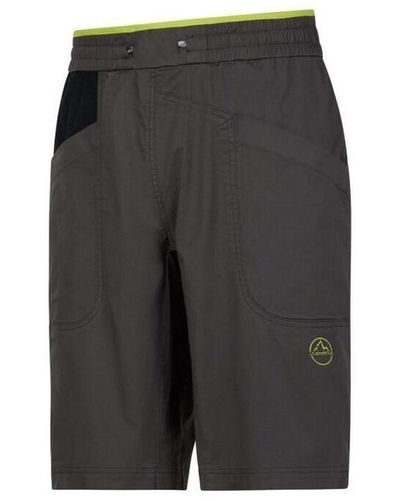 La Sportiva Short Shorts Bleauser Carbon/Lime Punch - Gris