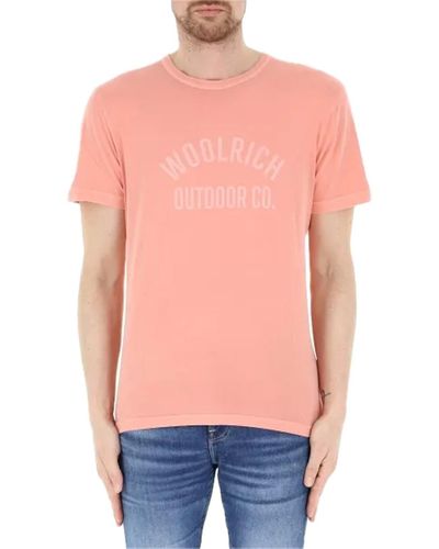 Woolrich T-shirt cfwote0127mrut3708-4397 - Rose