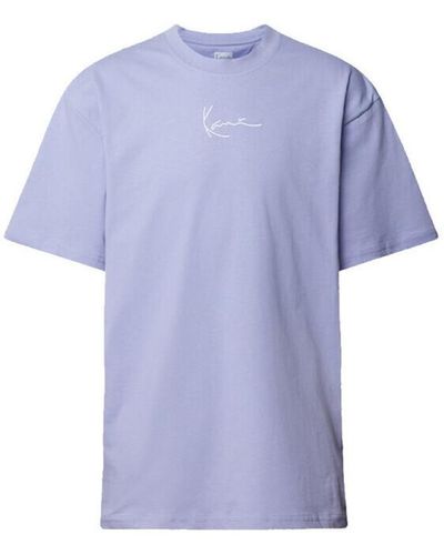 Karlkani T-shirt T-SHIRT SMALL SIGNATURE VIOLET - Bleu