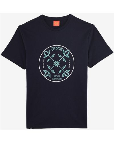 Oxbow T-shirt Tee-shirt manches courtes imprimé P2TEGANE - Bleu