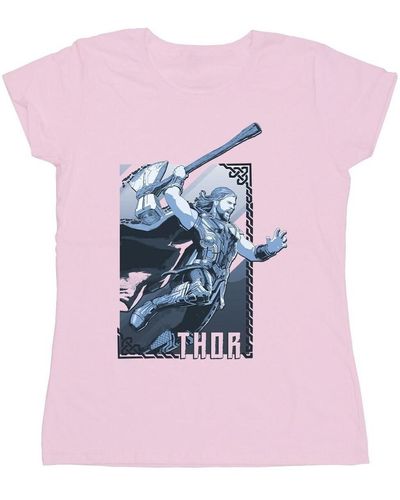 Marvel T-shirt Thor Love And Thunder Attack - Rose