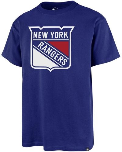'47 T-shirt 47 NHL TEE NEW YORK RANGERS PRINT ECHO ROYAL - Bleu