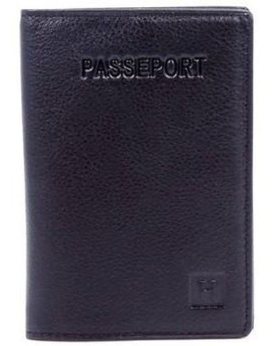 Hexagona Portefeuille Pochette passeport en cuir ref_32014 Mari - Bleu