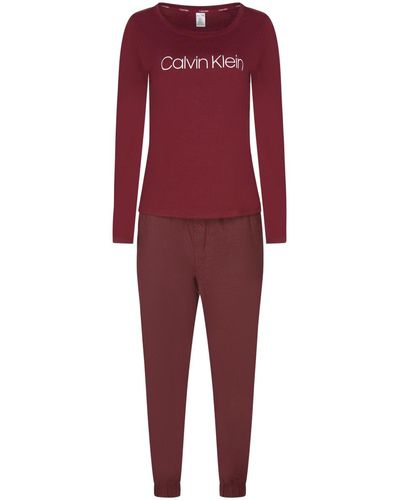 Calvin Klein Pyjamas / Chemises de nuit Pyjama long coton - Rouge