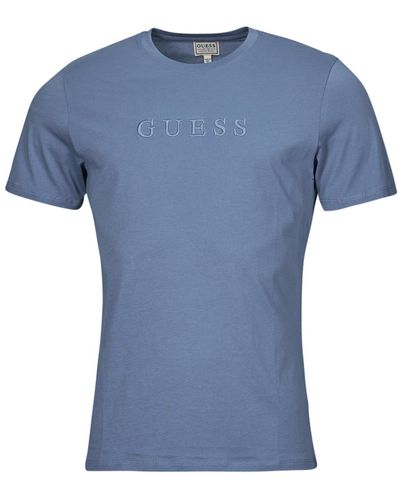 Guess T-shirt CLASSIC PIMA - Bleu