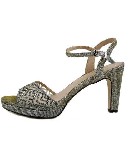 Menbur Sandales Chaussures, Sandales Bijoux, Glitter Tissu-23683 - Gris