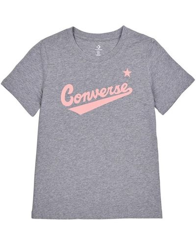 Converse T-shirt Scripted Wordmark Tee - Gris