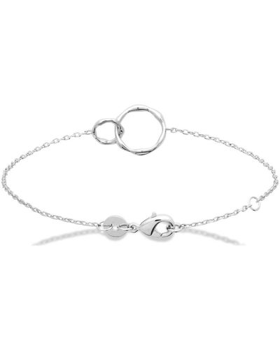 Brillaxis Bracelets Bracelet argent rhodié anneaux entrelacés - Blanc