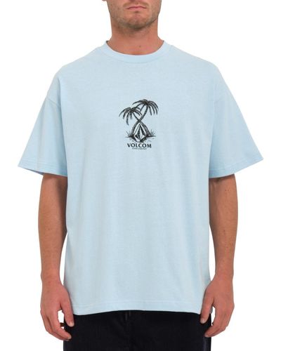 Volcom T-shirt Camiseta CrossPalm - Misty Blue - Bleu