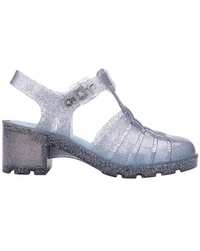 Melissa Sandales Possession Heel Fem - Glitter Clear - Bleu
