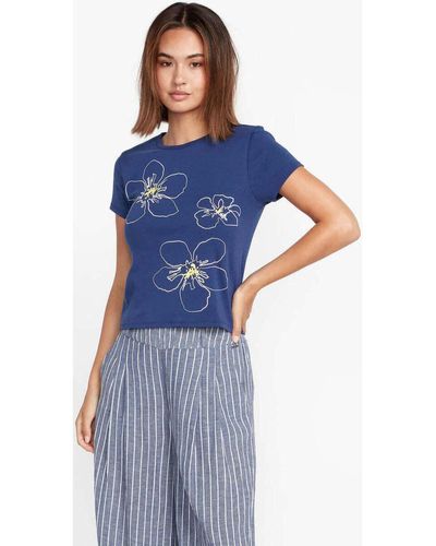 Volcom T-shirt Camiseta Chica Coco Ho Babydoll - Navy - Bleu