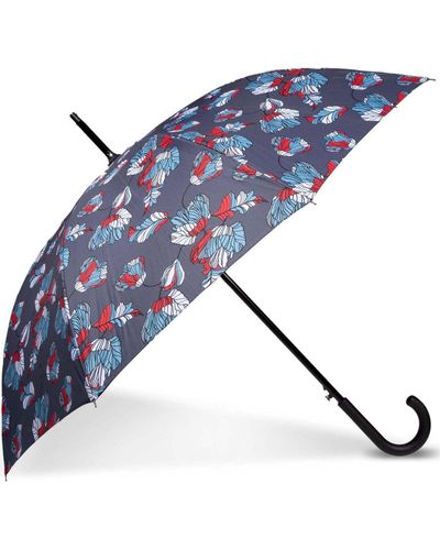 Isotoner Parapluies Parapluie canne poignée gomme - Bleu