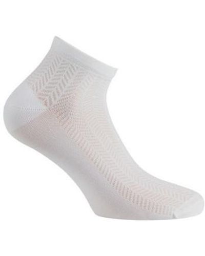 Kindy Chaussettes Chaussettes ultra-courtes fantaisies chevrons MADE IN FRANCE - Gris