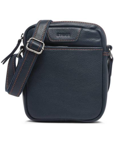 Etrier Sac bandoulière Sac bandoulière S Foulonné cuir FOULONNE 104-EFOU729S - Bleu