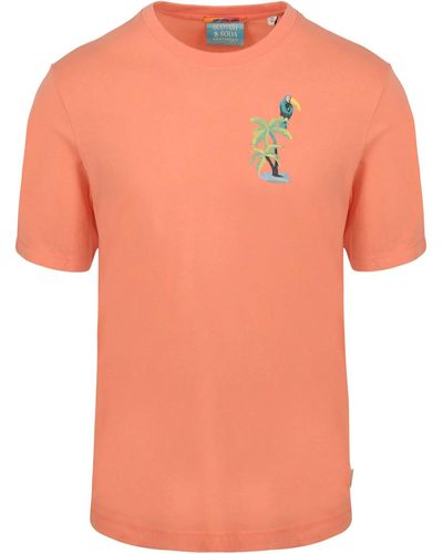 Scotch & Soda T-shirt Scotch Soda T-Shirt Backprint Rose - Orange