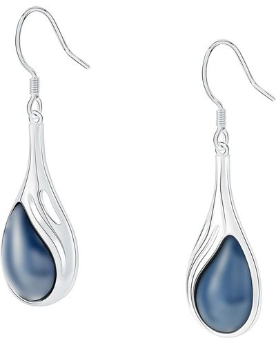 Cleor Boucles oreilles Boucles d'oreilles en argent 925/1000 et céramique - Bleu