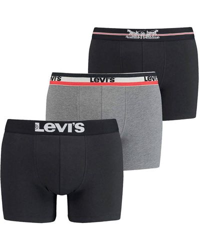 Levi's Boxers COFFRET DE 3 BOXERS LOGO BOXE NOIR/GRIS