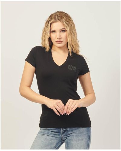 EAX T-shirt T-shirt noir coupe slim Armani Sustainability Values