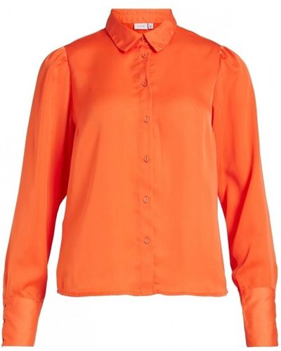 Vila Blouses Shirt Renny L/S - Tigerlilly - Orange