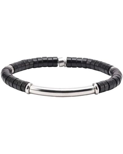 Sixtystones Bracelets Bracelet Heishi Agate Noire-Medium-18cm - Neutre