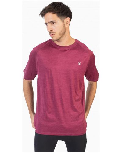 Spyder T-shirt T-shirt manches courtes Quick-Drying UV Protection - Rouge