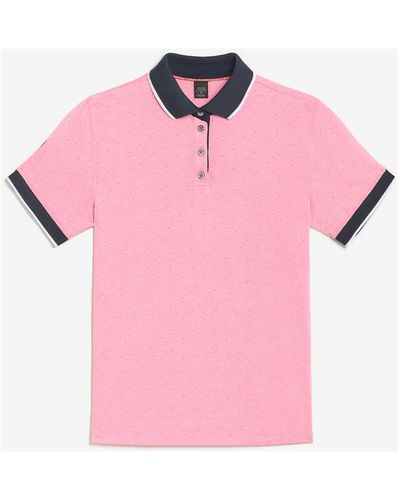 Le Temps Des Cerises T-shirt Polo novil en jacquard rose