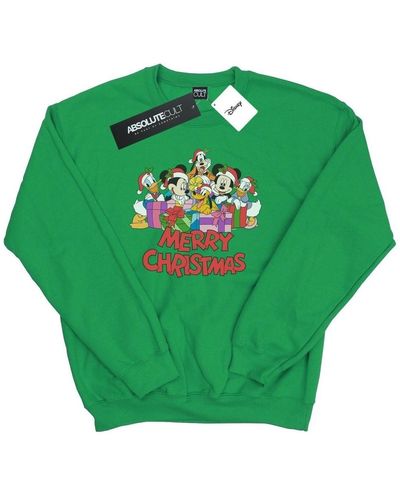 Disney Sweat-shirt Mickey Mouse And Friends Christmas - Vert