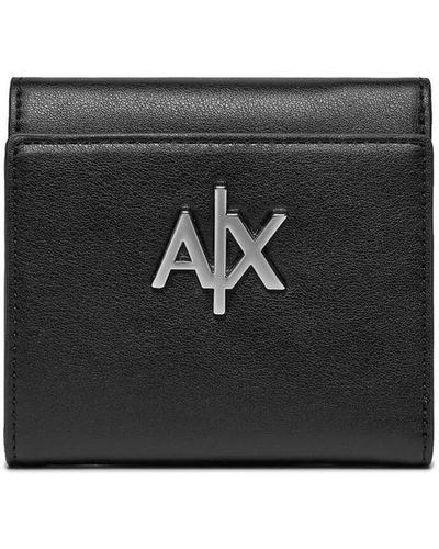 EAX Portefeuille Petit porte-cartes AX en tissu enduit - Noir
