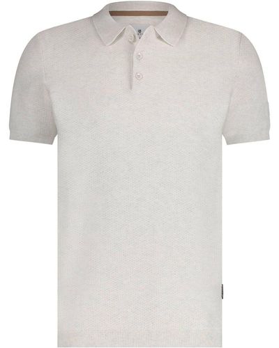 State Of Art T-shirt Polo Knitted Greige - Blanc