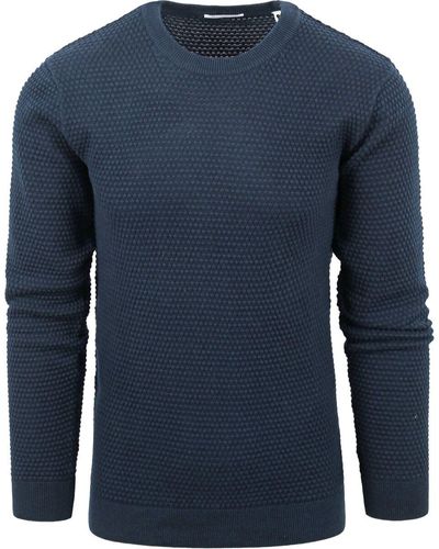 Knowledge Cotton Sweat-shirt ConnaissancesCotton Apparel Sweater Vagn Dark Blue - Bleu