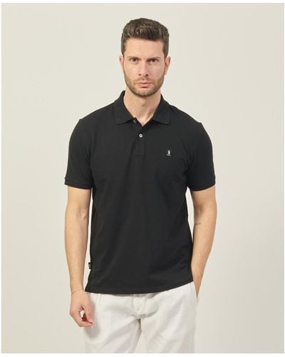Refrigue T-shirt Polo noir avec patch logo