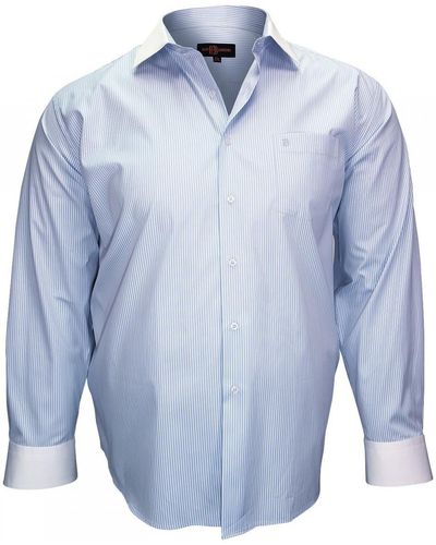 Doublissimo Chemise chemise a col blanc business bleu