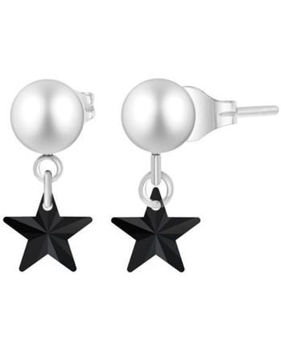 Sc Crystal Boucles oreilles B3070-ARGENT-JET - Blanc