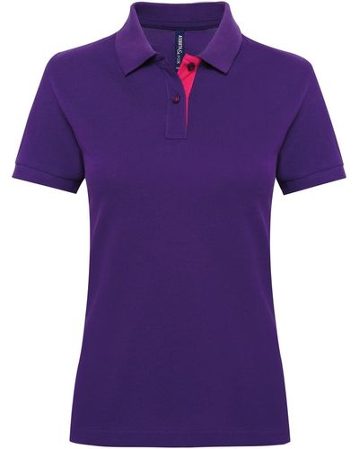 Asquith & Fox Polo Contrast - Violet