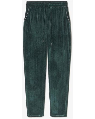 Le Temps Des Cerises Pantalon Pantalon ashton en velours vert sapin