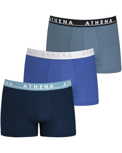 Athena Boxers Lot de 3 boxers Easy Color - Bleu