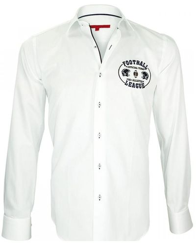 Andrew Mc Allister Chemise chemise brodee superball blanc