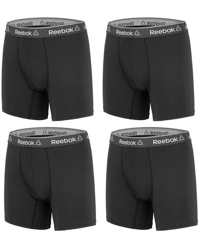 Reebok Boxers Pack de 4 Boxers Noirs Microfibre S