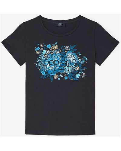 Le Temps Des Cerises T-shirt T-shirt gracy noir imprimé - Bleu