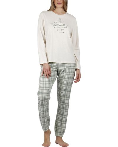 Admas Pyjamas / Chemises de nuit Pyjama tenue d'intérieur pantalon top manches longues If You - Gris
