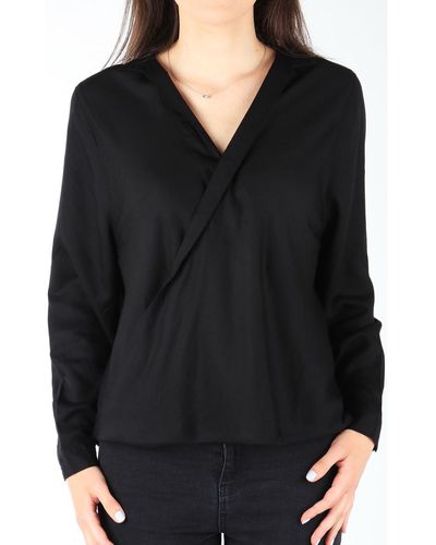 Wrangler L/S Wrap Shirt Black W5180BD01 femmes Chemise en Noir