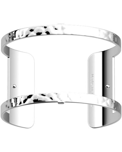 Les Georgettes Bracelets Manchette Pure Martelée argentée 40 mm - Blanc